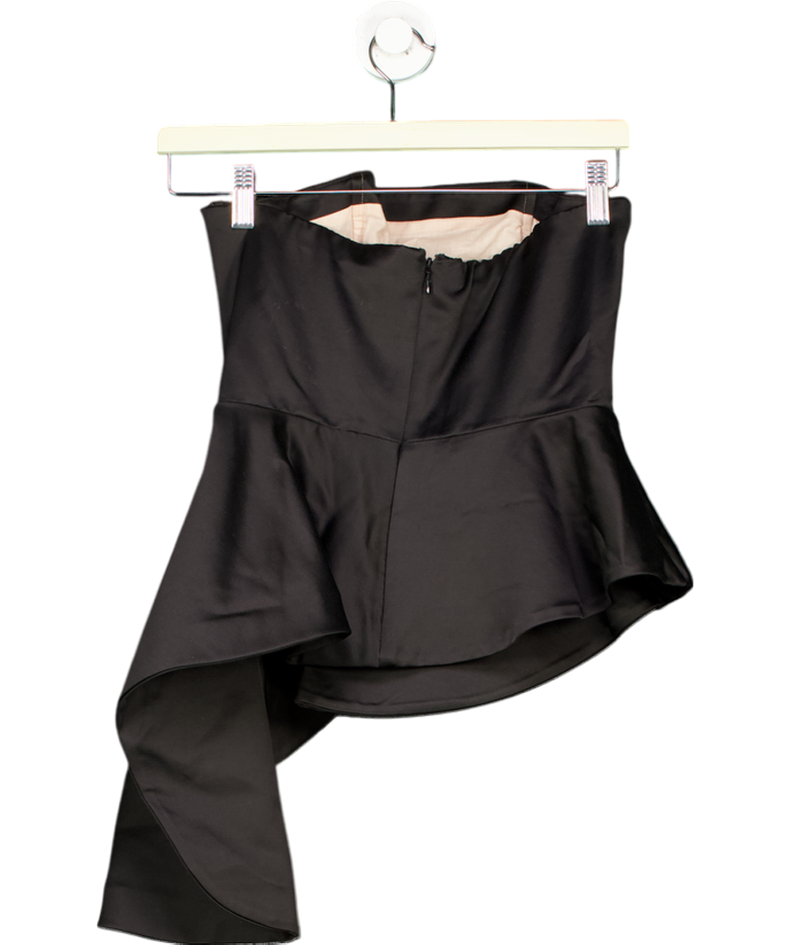 & Other Stories Black Asymmetric Ruffle Bandeau Top UK 6