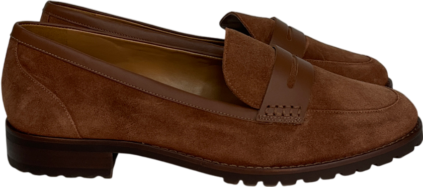 TALBOTS Brown Cassidy Suede Penny Loafers UK 7.5 EU 40.5 👠