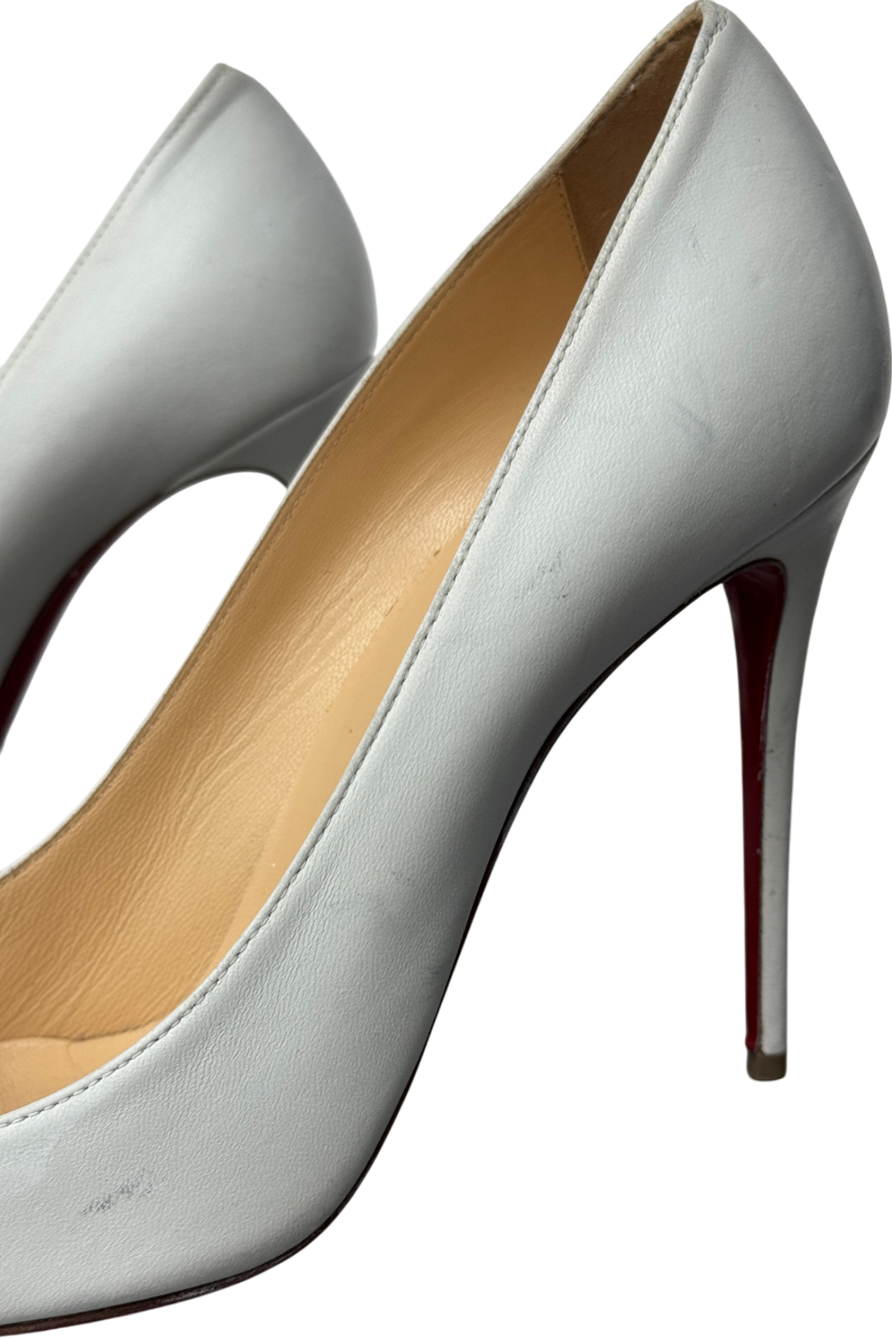 Christian Louboutin White Kate 100 Mm Pumps - Lamb Nappa Leather Shoes - Bianco UK 8 EU 41 👠