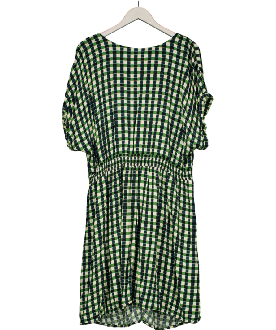 Ava & Viv Green Short Sleeve Twist Front Gingham Mini Dress UK XXL