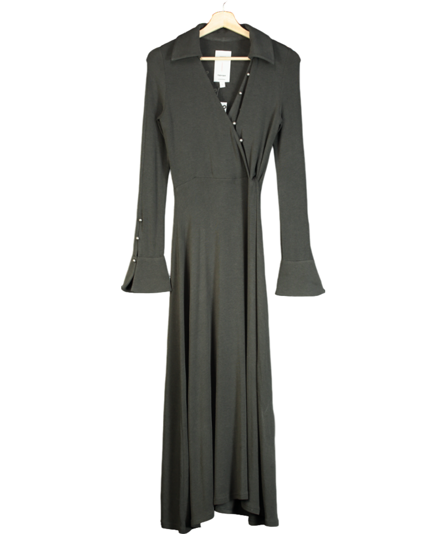 Fabrique Grey Ruby Knotted Dress In Wool-thermolite UK S