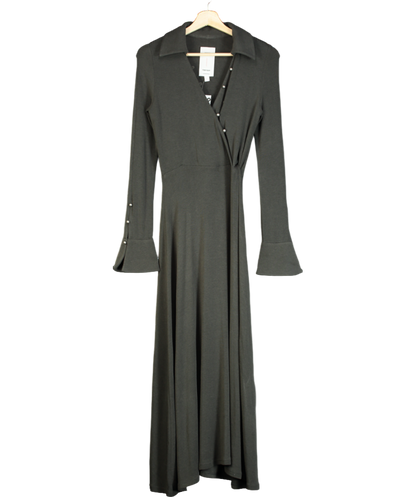 Fabrique Grey Ruby Knotted Dress In Wool-thermolite UK S