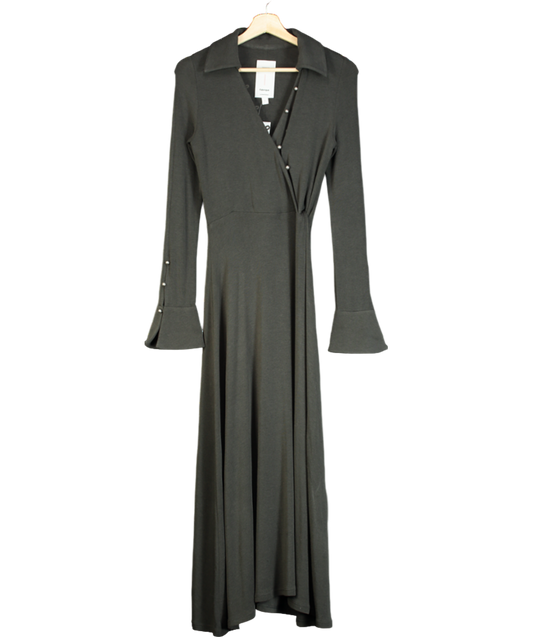 Fabrique Grey Ruby Knotted Dress In Wool-thermolite UK S