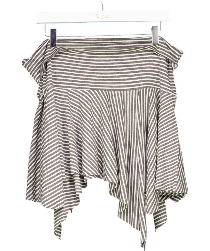 Urban Outfitters Grey Ari Stripe Asymmetric Mini Skirt UK XL