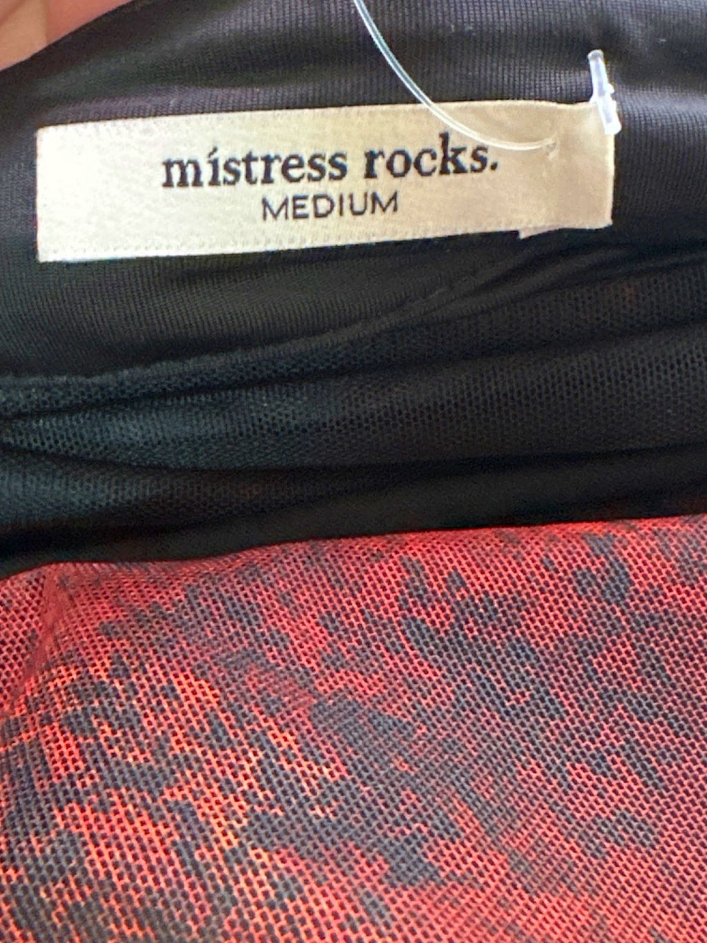 Mistress Rocks Black/Red Floral One Shoulder Dress UK M