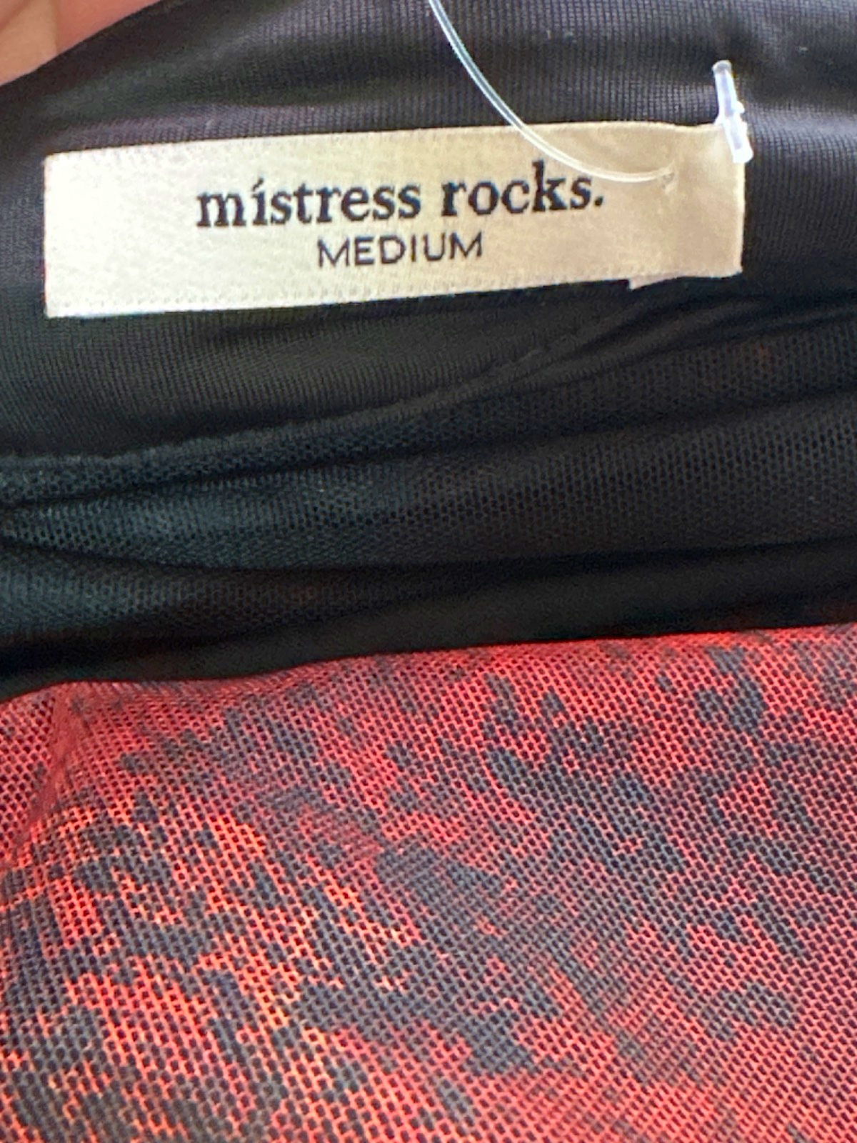 Mistress Rocks Black/Red Floral One Shoulder Dress UK M