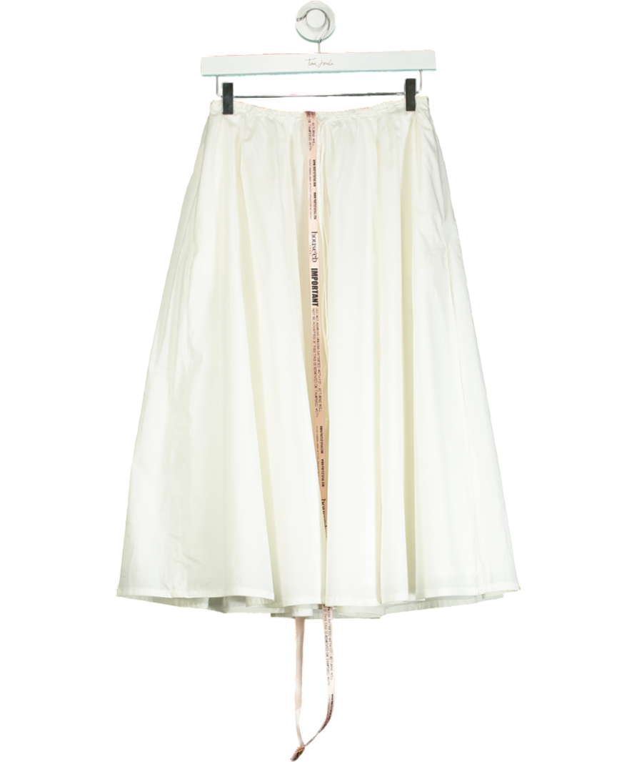 House of CB White Cora Self-tie Stretch-woven Midi Skirt UK S