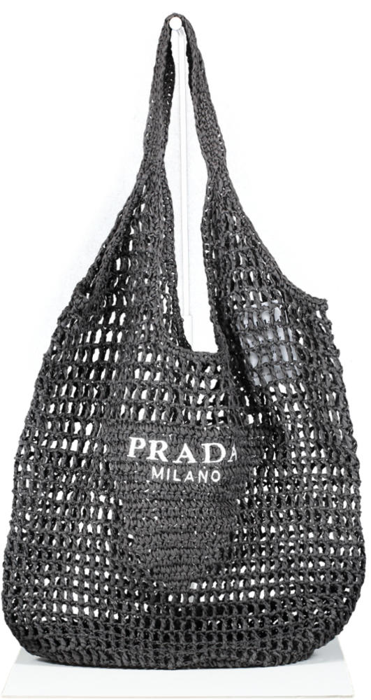 Prada Black Crochet Tote Bag