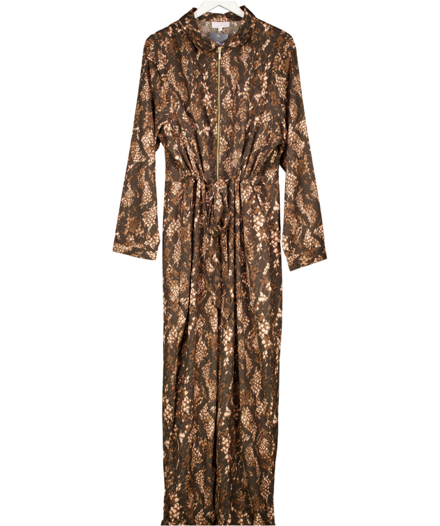 Dancing Leopard Brown Roxanna Snake Jumpsuit UK 24
