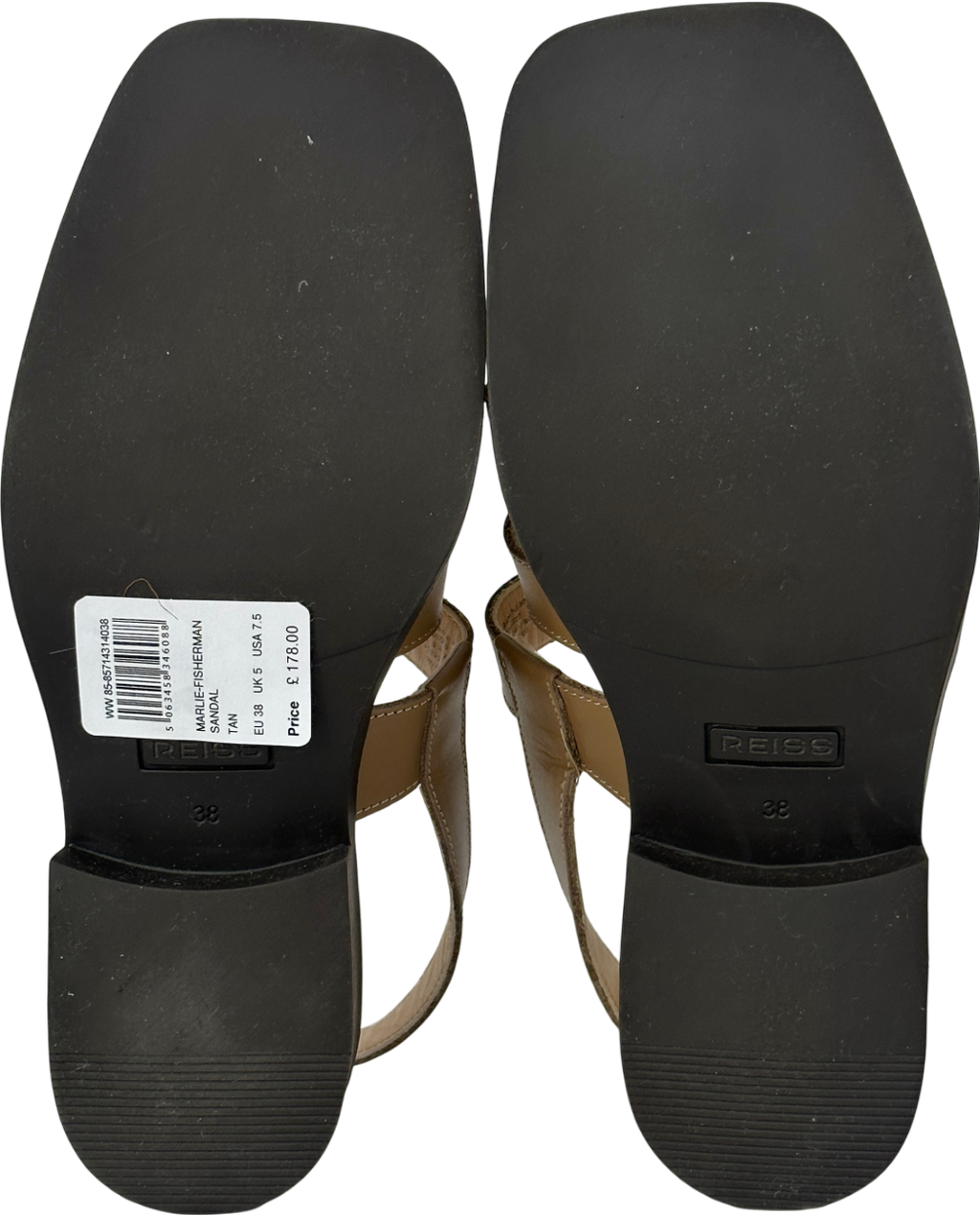 REISS Brown Marlie Leather Fisherman Sandals UK 5 EU 38 👠