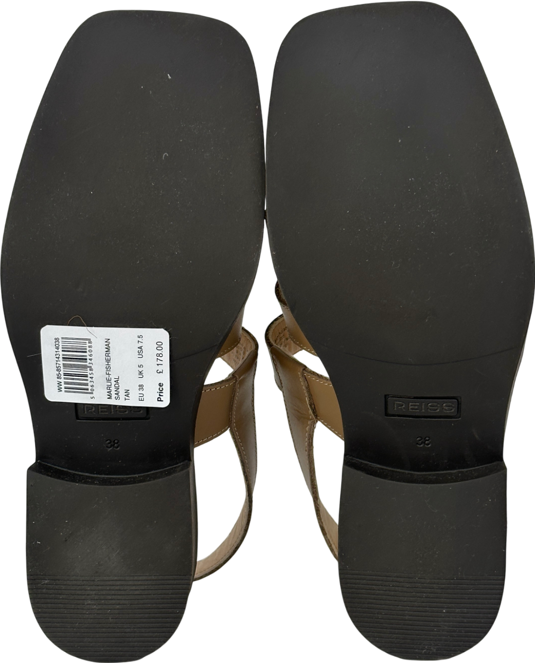 REISS Brown Marlie Leather Fisherman Sandals UK 5 EU 38 👠