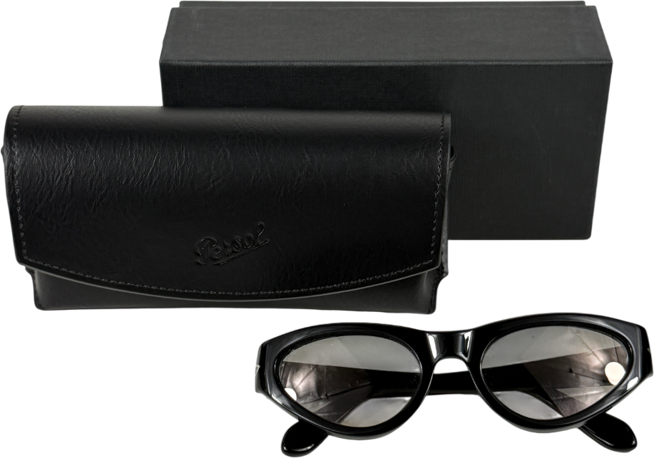 PERSOL Black Po0052s Pillow-frame Acetate Sunglasses In Case & Box