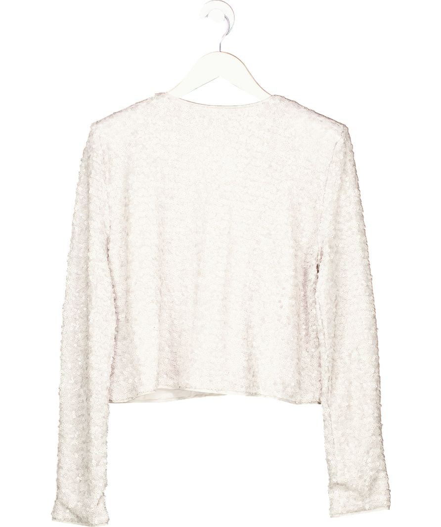 Mint Velvet Grey Sequin Bow Jacket UK M