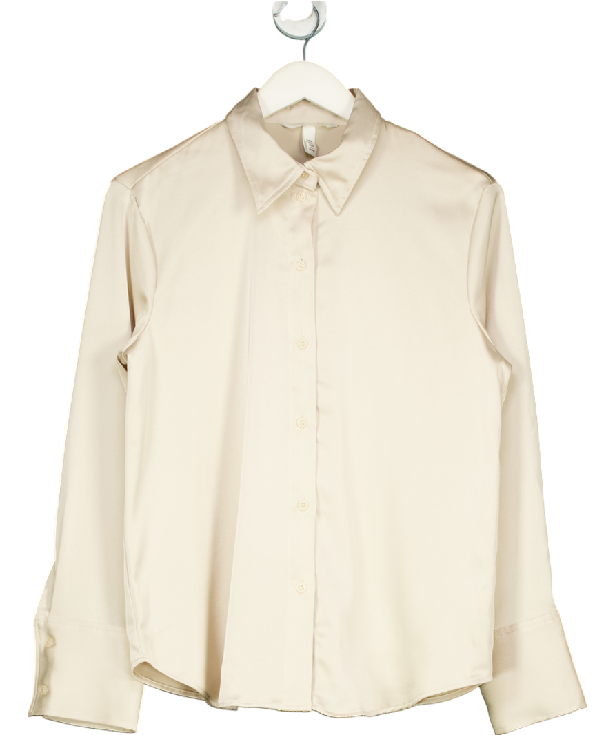 H&M Cream Satin Shirt UK M