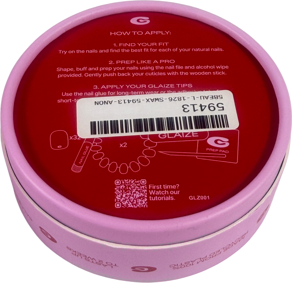 Glaize Press On Nails Classic Red 32
