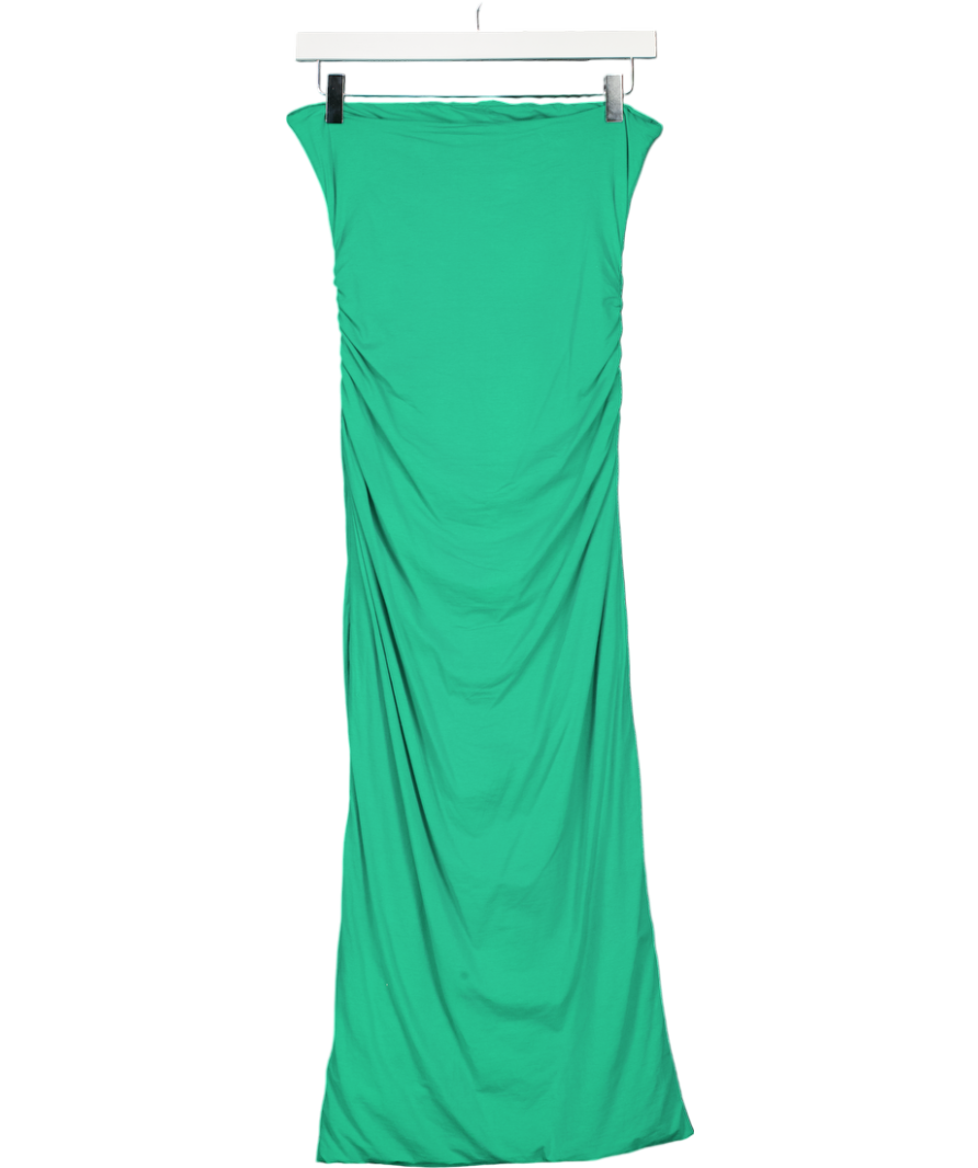 Kookai Green Bandeau Ruched Maxi Dress UK 8