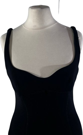 BEC + BRIDGE Zoey Black Sweetheart Neckline Midi Dress UK 10