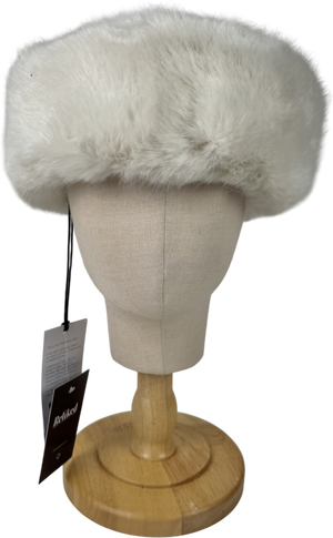 Helen Moore White Faux Fur Huff Headband One Size