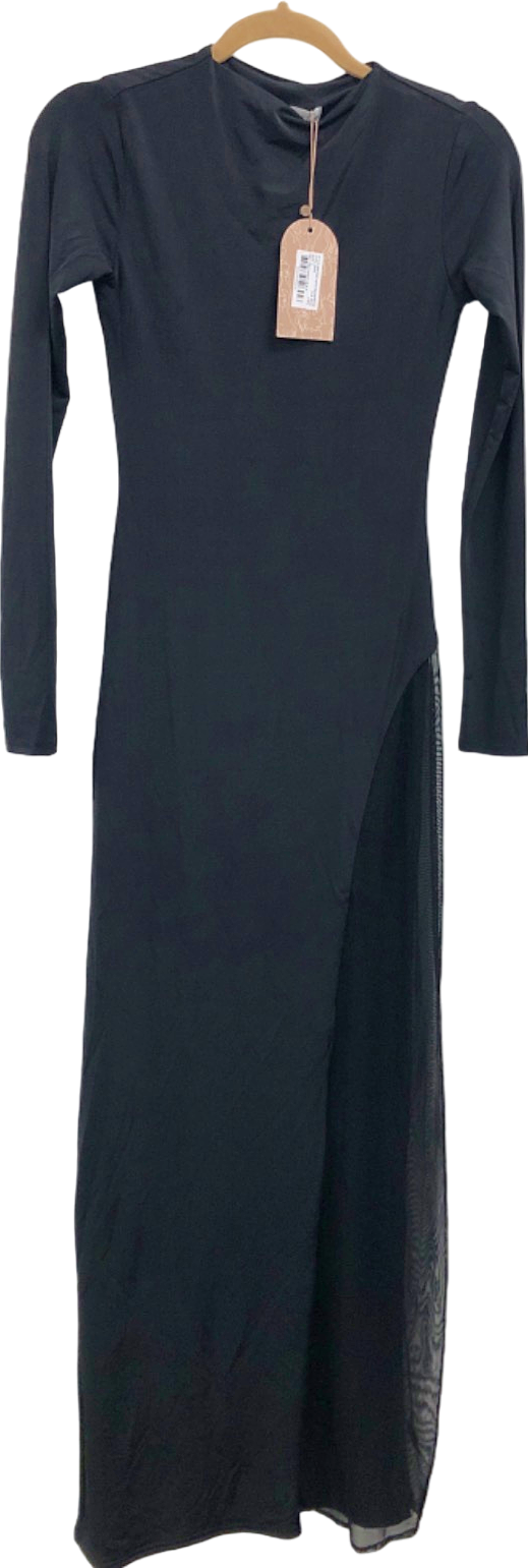 MESHKI Black Long Sleeve Maxi Dress UK S
