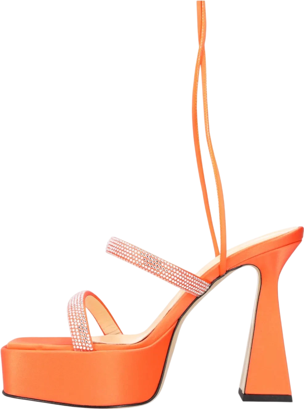 MACH & MACH Sandals - Devon Orange Crystal Embellished Platform Heel UK 5 EU 38