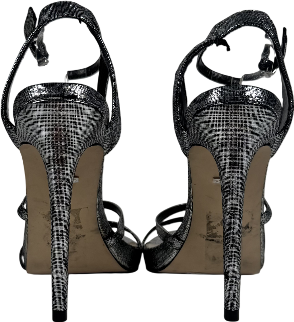 Carvela Metallic Silver Strappy Heels UK 6 EU 39 👠