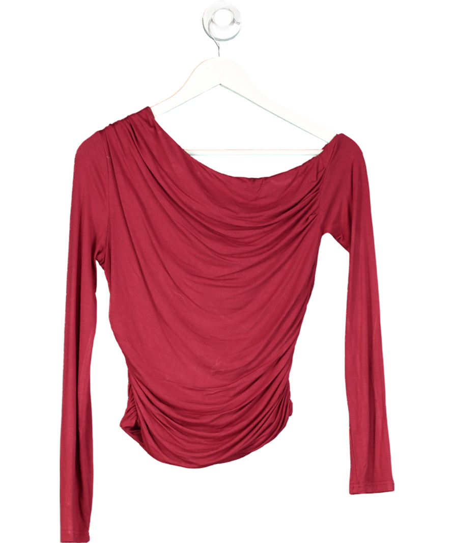 White Fox Red Best Of Luck Long Sleeve Top Wine UK L
