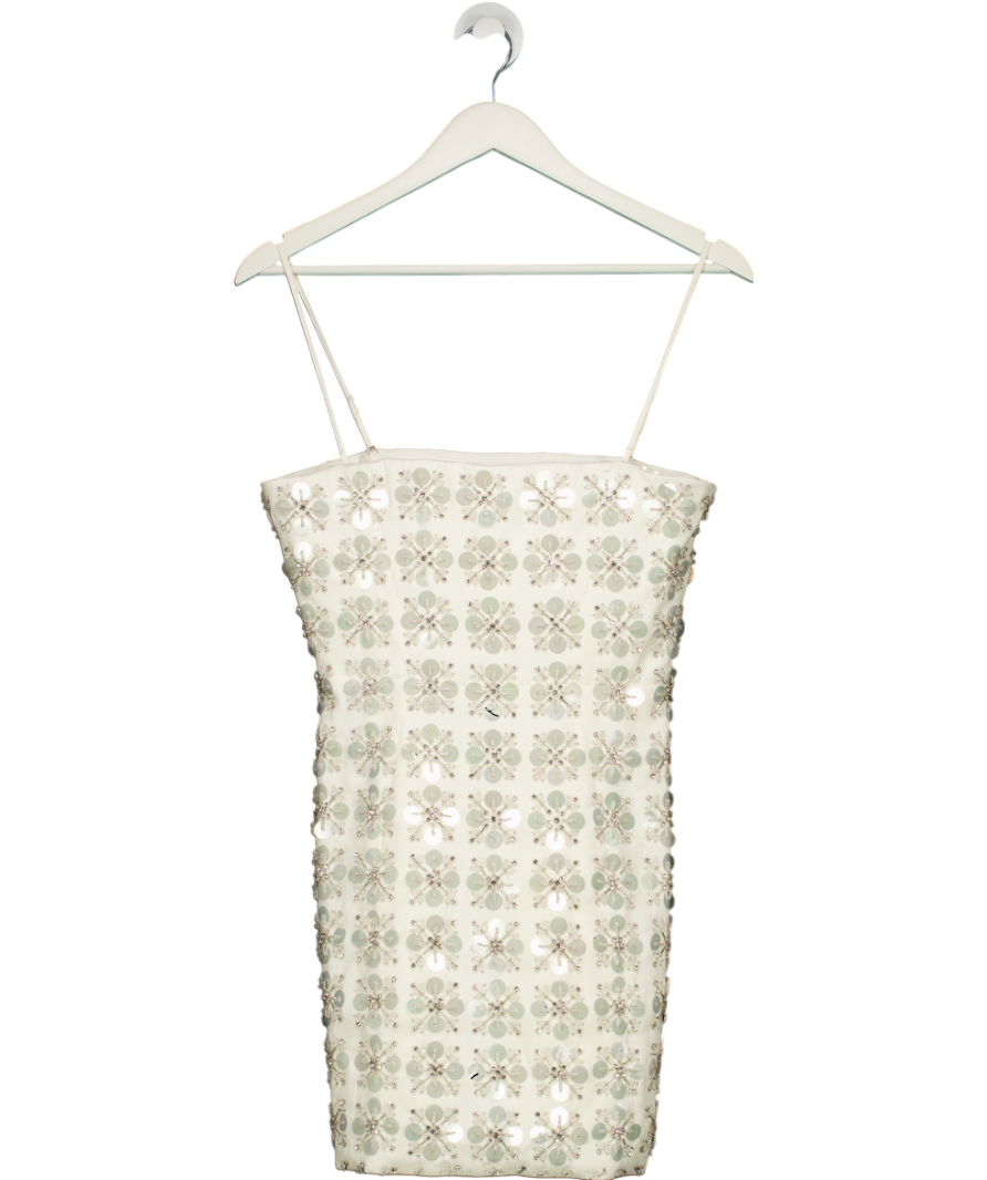 Oh Polly Metallic Sequin Flower Dress UK 10