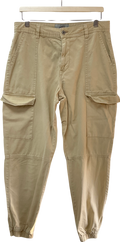 New Look Beige Stone Cotton Cuffed Cargo Trousers UK 12