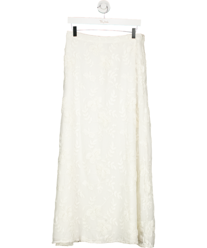 NA-KD White Embroidery Maxi Skirt UK 8