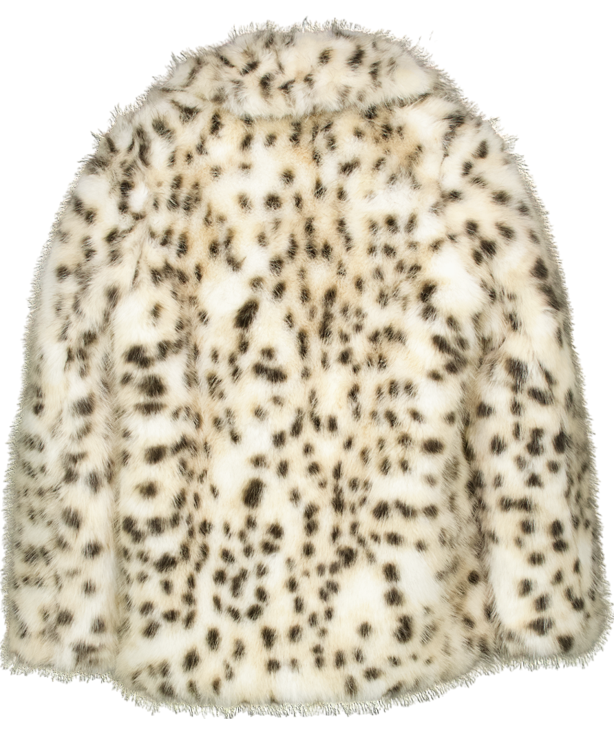 FOREVER NEW Cream Suzie Animal Faux Fur UK 8