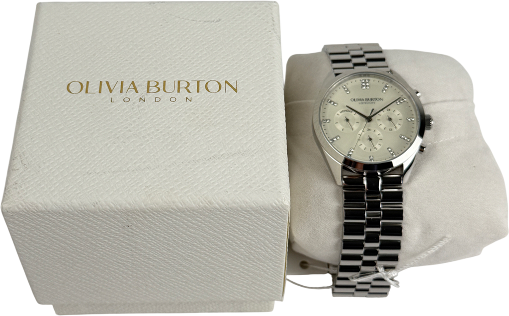 Olivia Burton Silver Sports Luxe 38mm City Classic Multifunction Silver Bracelet Watch