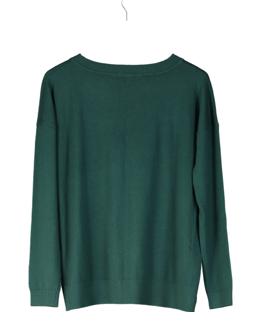 Boden Green Wool / Cotton Blend Button Detail Jumper UK M