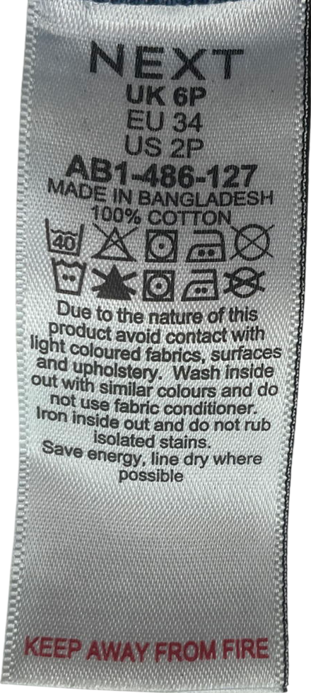 Next Blue Barrel Mid Rise Jeans UK 6