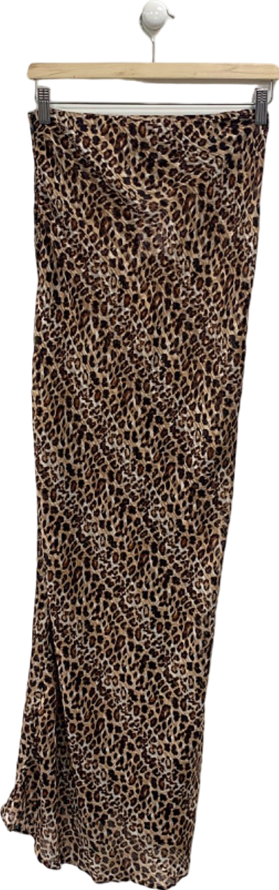 Lola Rae Brown Leopard Print Skirt UK S/M