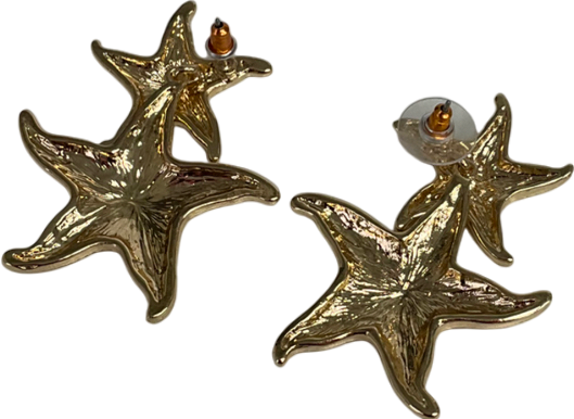 Metallic Star-fish Earrings One Size