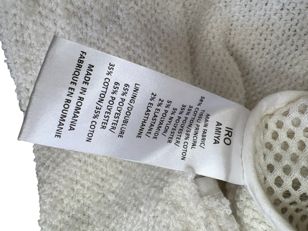 IRO White Amiya Zip Up Jacket UK 8