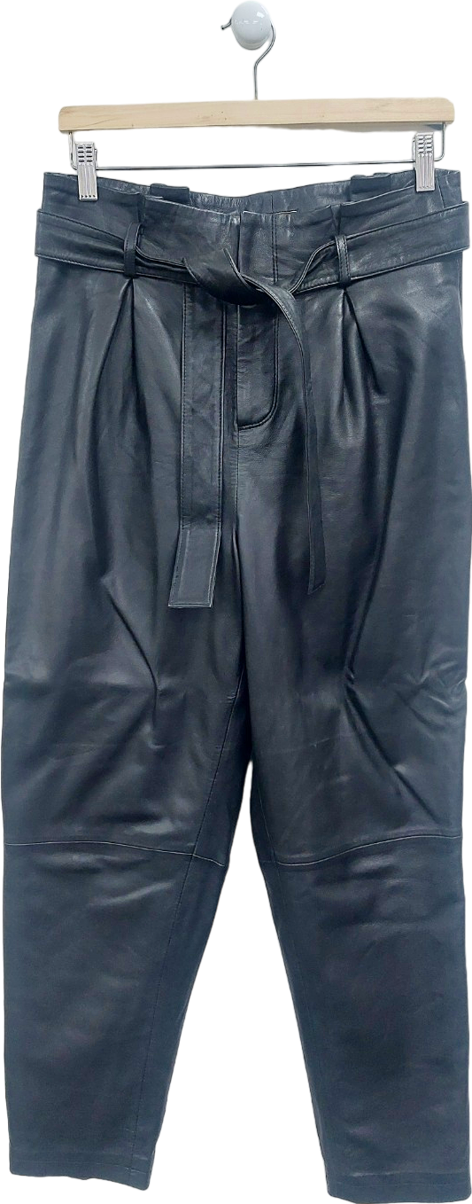Lipsy Black Leather Trousers UK M