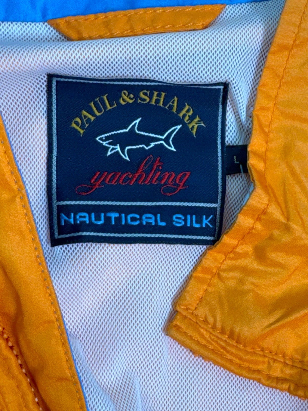 Paul & Shark Orange Nautical Silk Windbreaker Yachting Jacket UK L