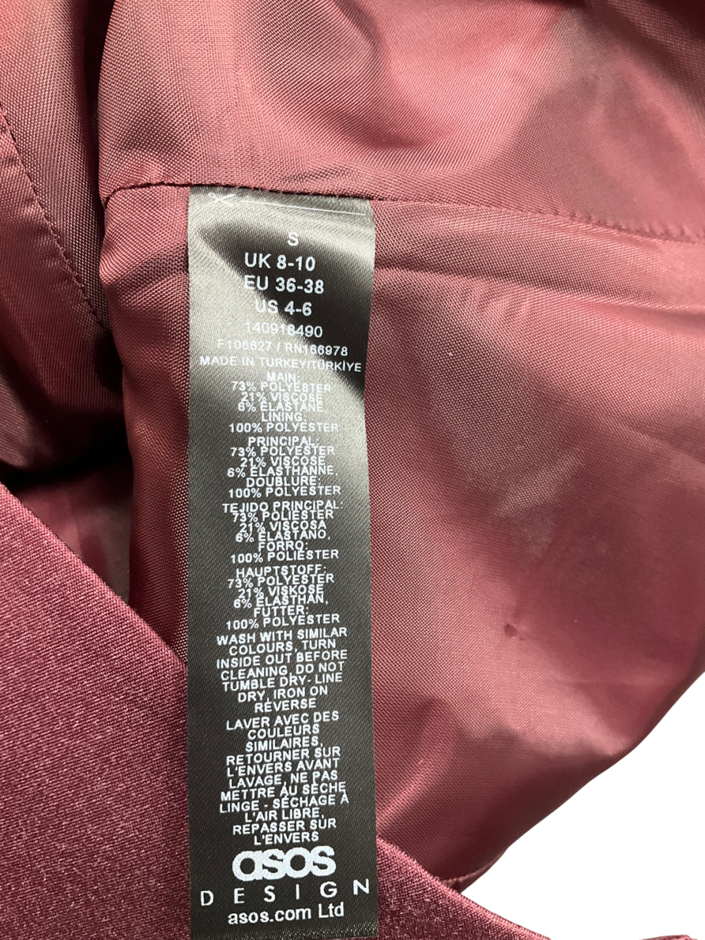 ASOS Red Tailored Pelmet Blazer UK S