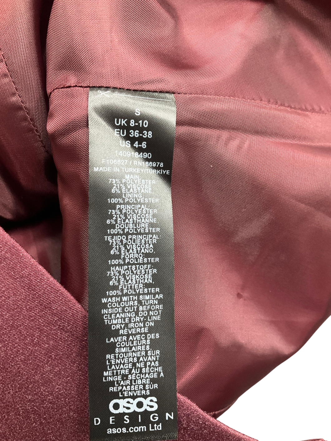 ASOS Red Tailored Pelmet Blazer UK S