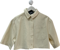 The Couture Club Cream Cropped Poplin Pocket Detail Shirt UK S
