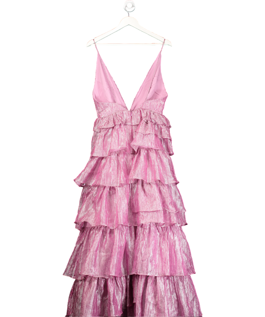 True Decadence Pink Shimmer Tiered Dress UK 8