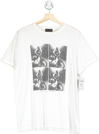 Brigitte Bardot White Cotton T-Shirt One Size