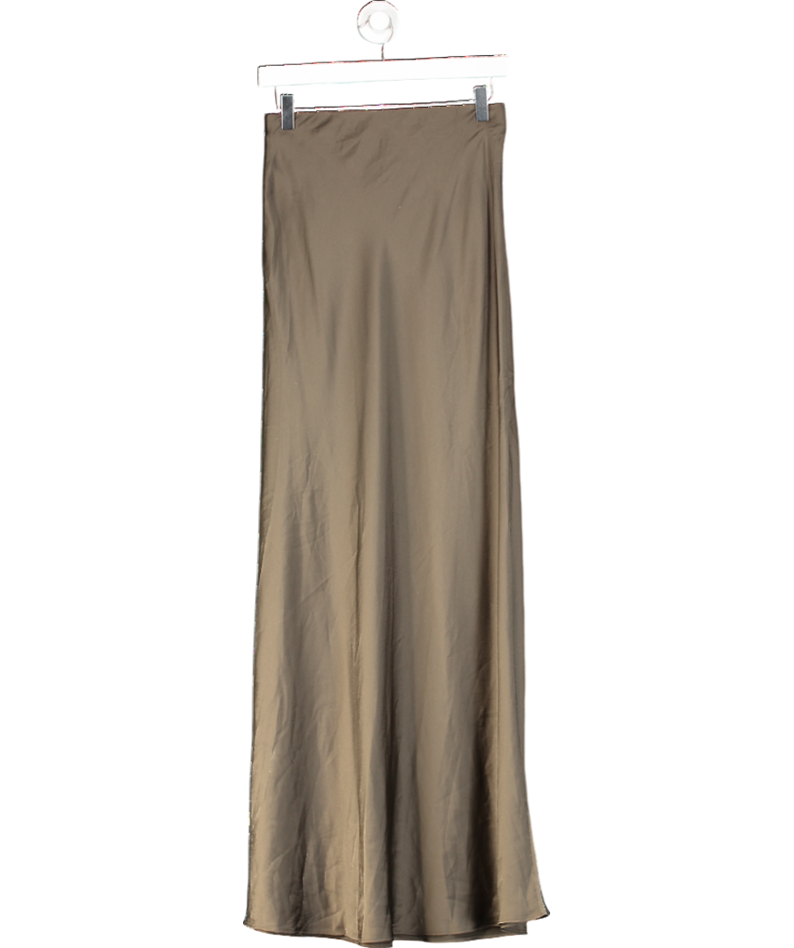Guess Brown Eco Annachiara Satin Skirt UK S