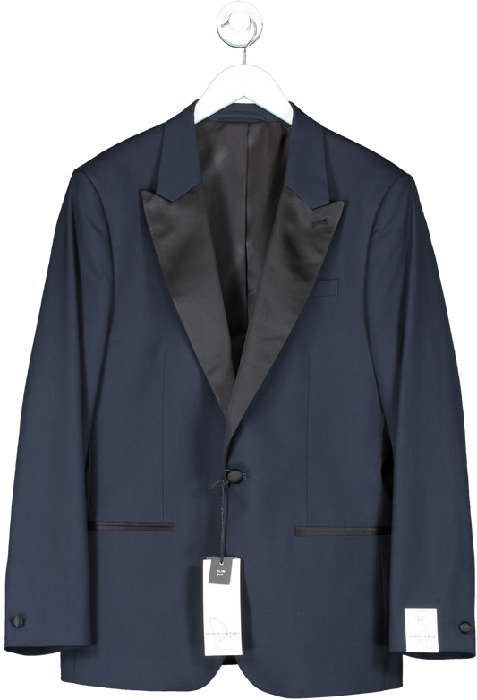 River Island Blue Slim Fit Tuxedo Jacket BNWT UK 42" CHEST