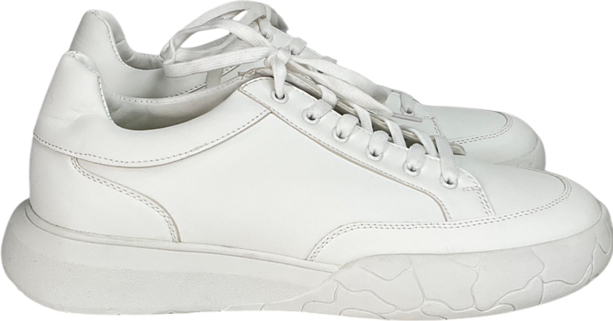 River Island White Platform Lace Up Trainers UK 10 EU 44 👞