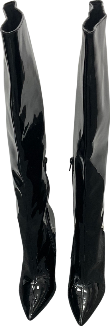 ASOS Black Patent Knee High Boots UK 6 EU 39 👠