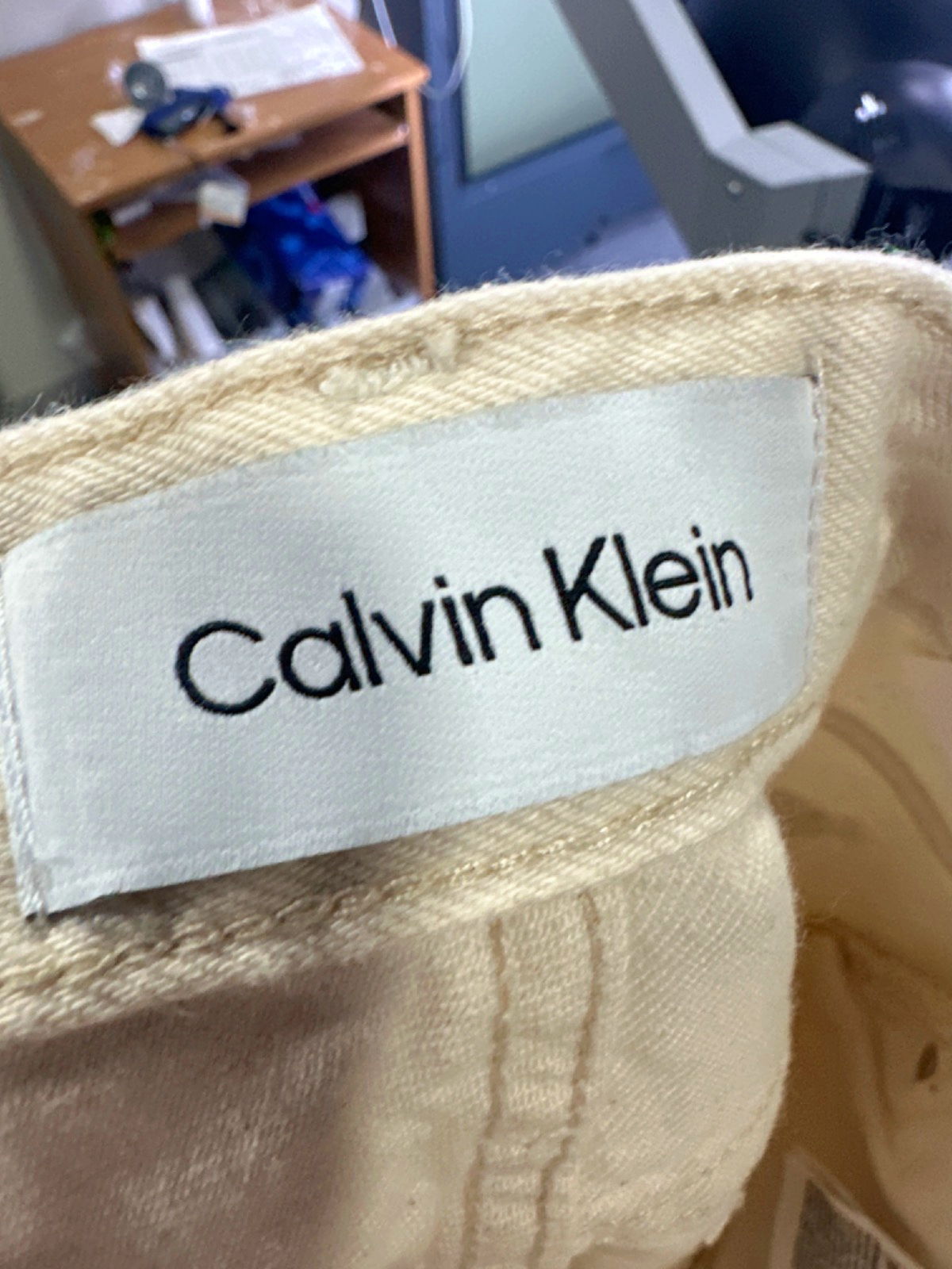 Calvin Klein White High Rise Wide Leg Jeans W31