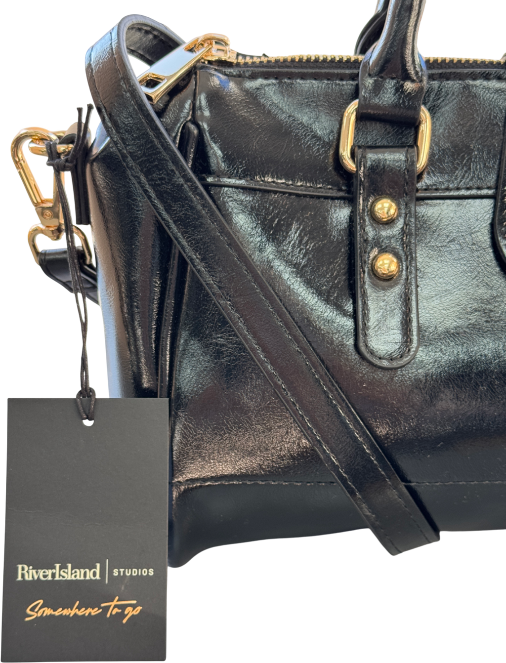 River Island Black Charmed Padlock Tote Bag