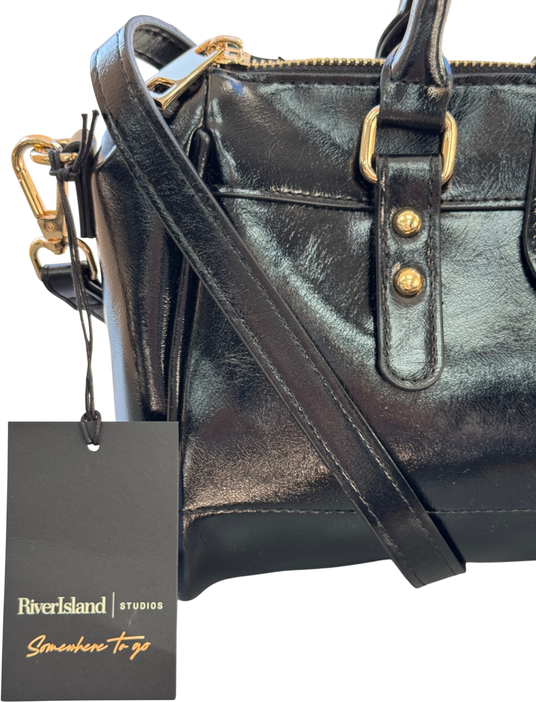 River Island Black Charmed Padlock Tote Bag